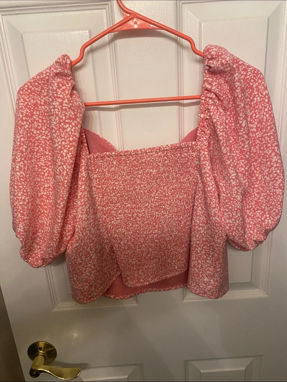 Abercrombie & Fitch Floral Puff-Sleeve Blouse cropped